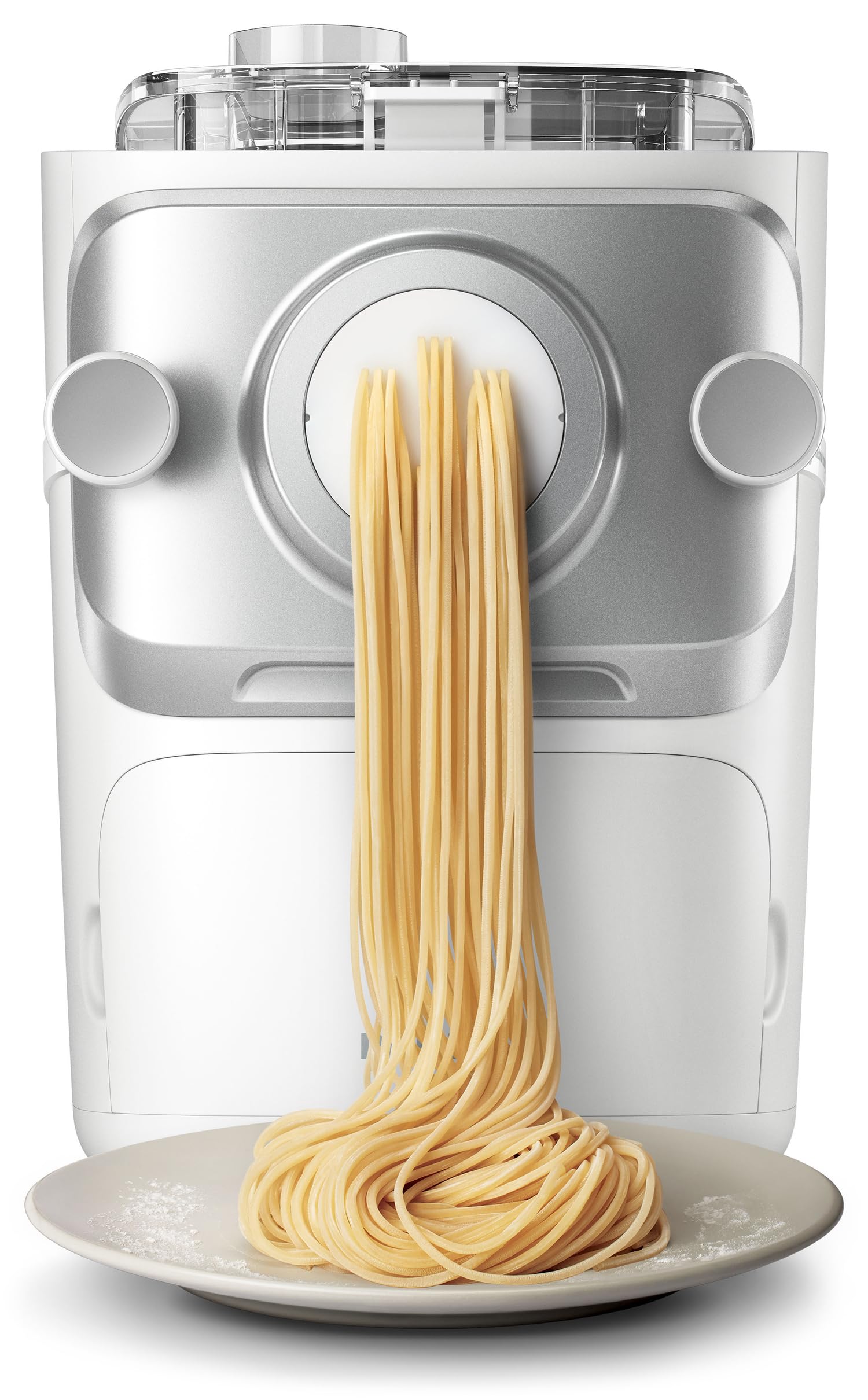 Philips 7000 series front view showing sleek white exterior and controls for fast pasta making