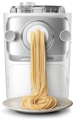 Philips 7000 series front view showing sleek white exterior and controls for fast pasta making