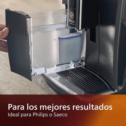 Philips AquaClean being clicked into place demonstrating easy installation benefit