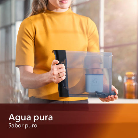 Philips AquaClean near espresso machine on counter supporting consistent coffee taste