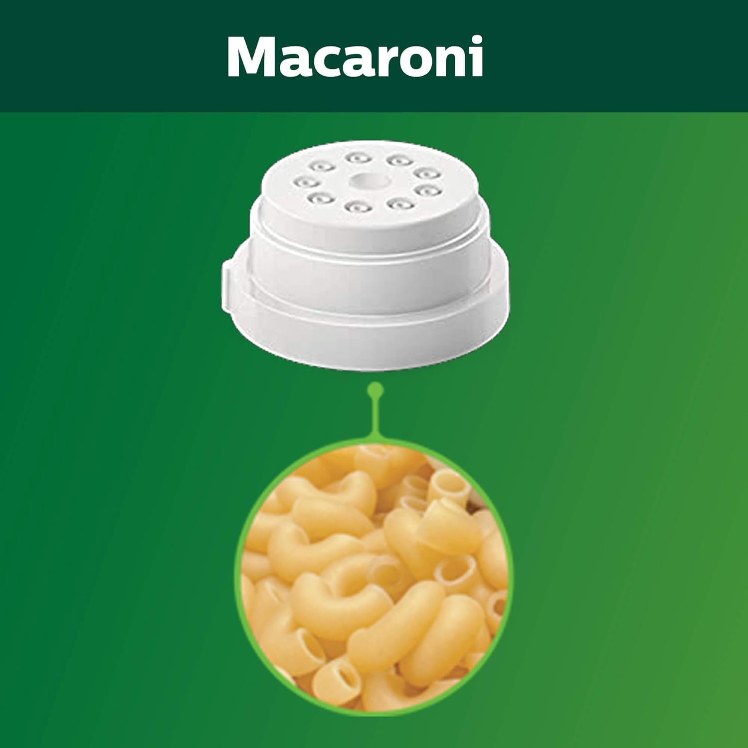 Philips Avance rigatoni disc texture illustrating ridged channels for sauce hold