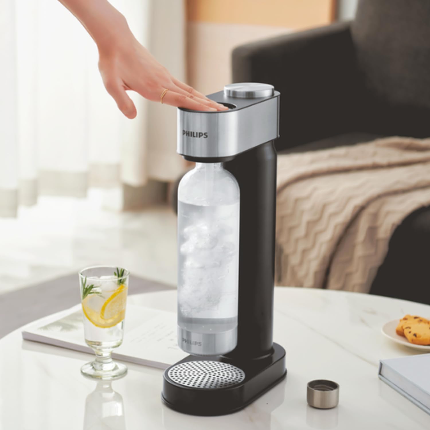 PHILIPS bottle stored in fridge door showing chilled storage convenience benefit
