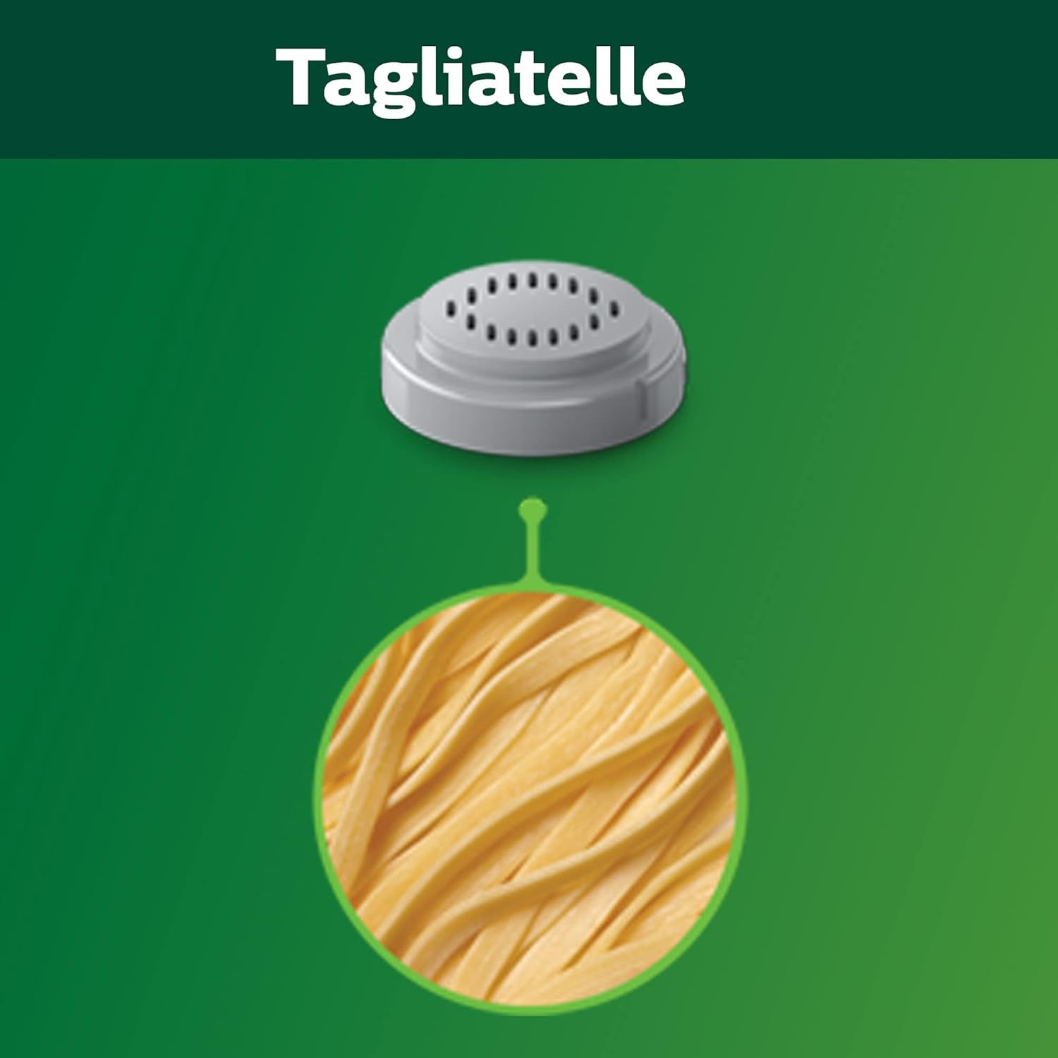 Philips pappardelle disc extruding fresh wide noodles for hearty sauces benefit