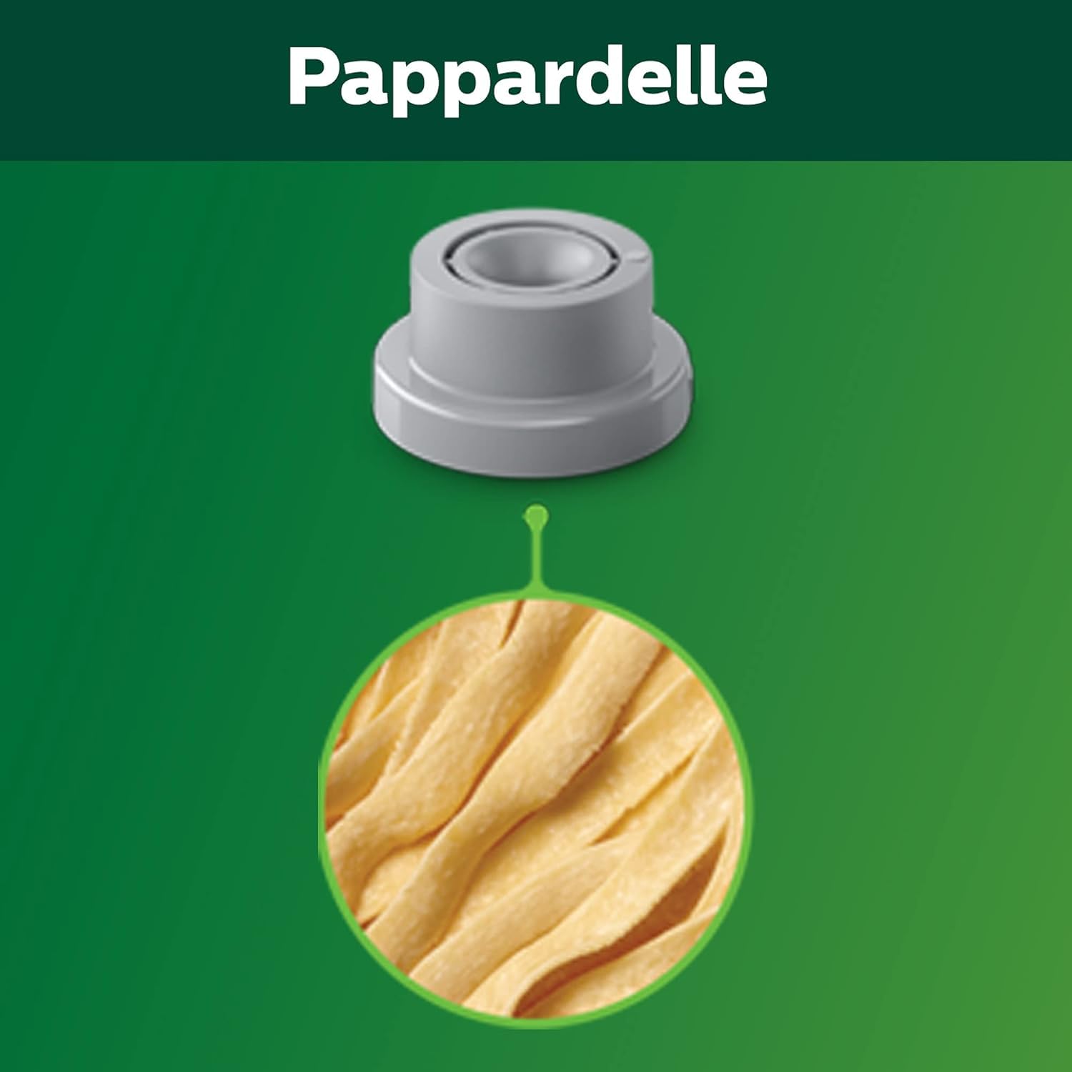 Philips shaping discs close-up showing extrusion holes for consistent pasta shapes benefit