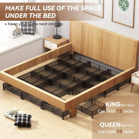 PHINOX container pulled out from under bed showing easy access and tidy organization