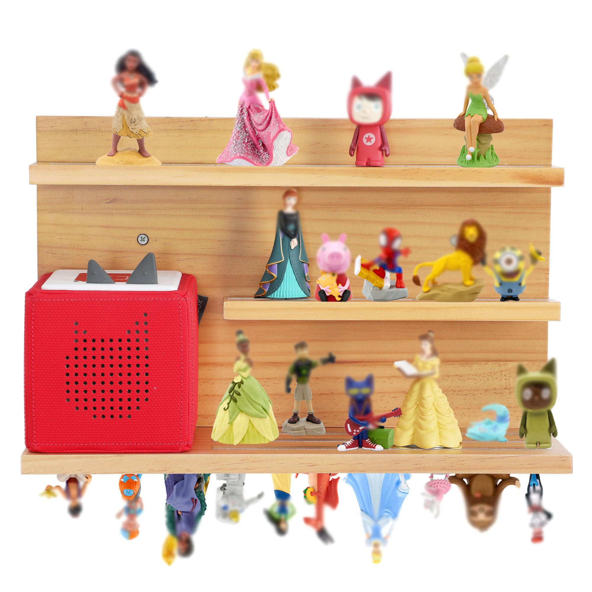 PHOENANCEE shelf front view showing tidy Tonie display and easy access