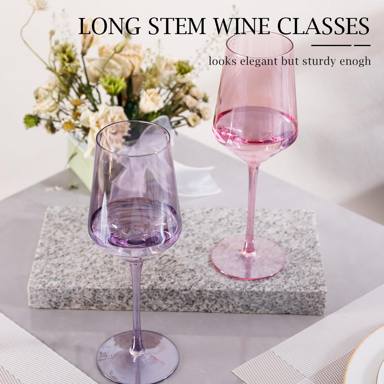 Physkoa side profile showing the 4.7-inch stem that helps keep wine cool