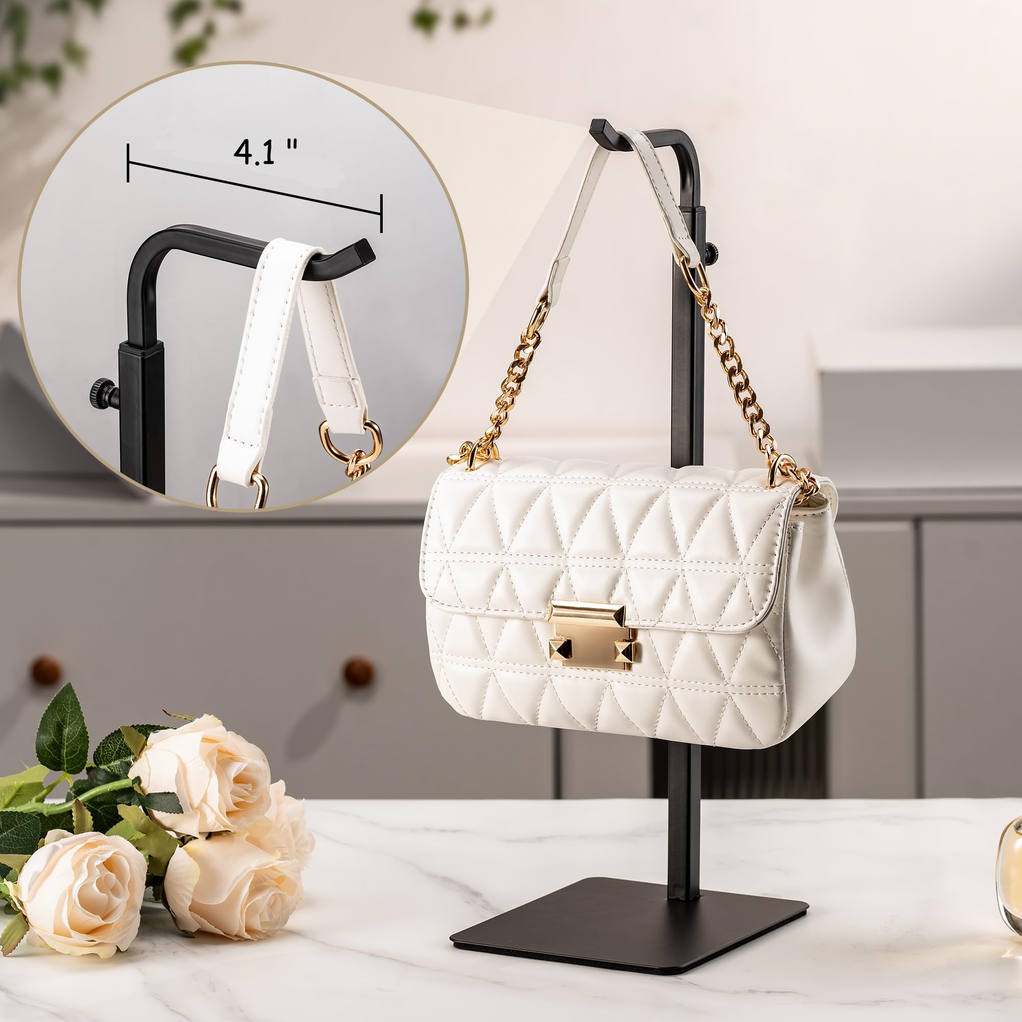 pickpiff holding a purse on a table for tidy boutique presentation