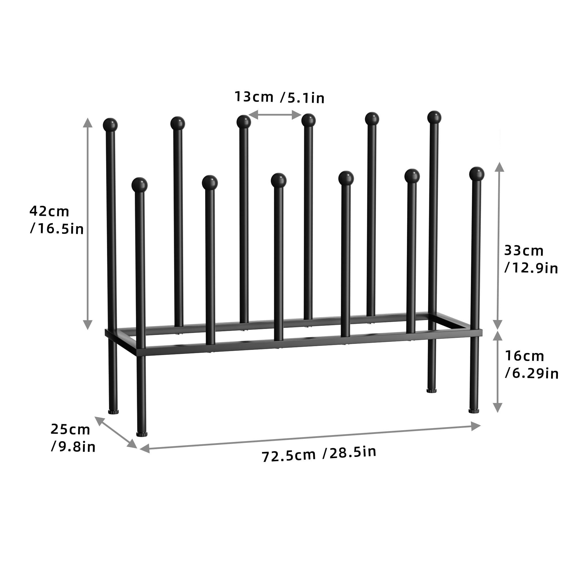 pickpiff rack next to a shoe for scale showing compact footprint and capacity