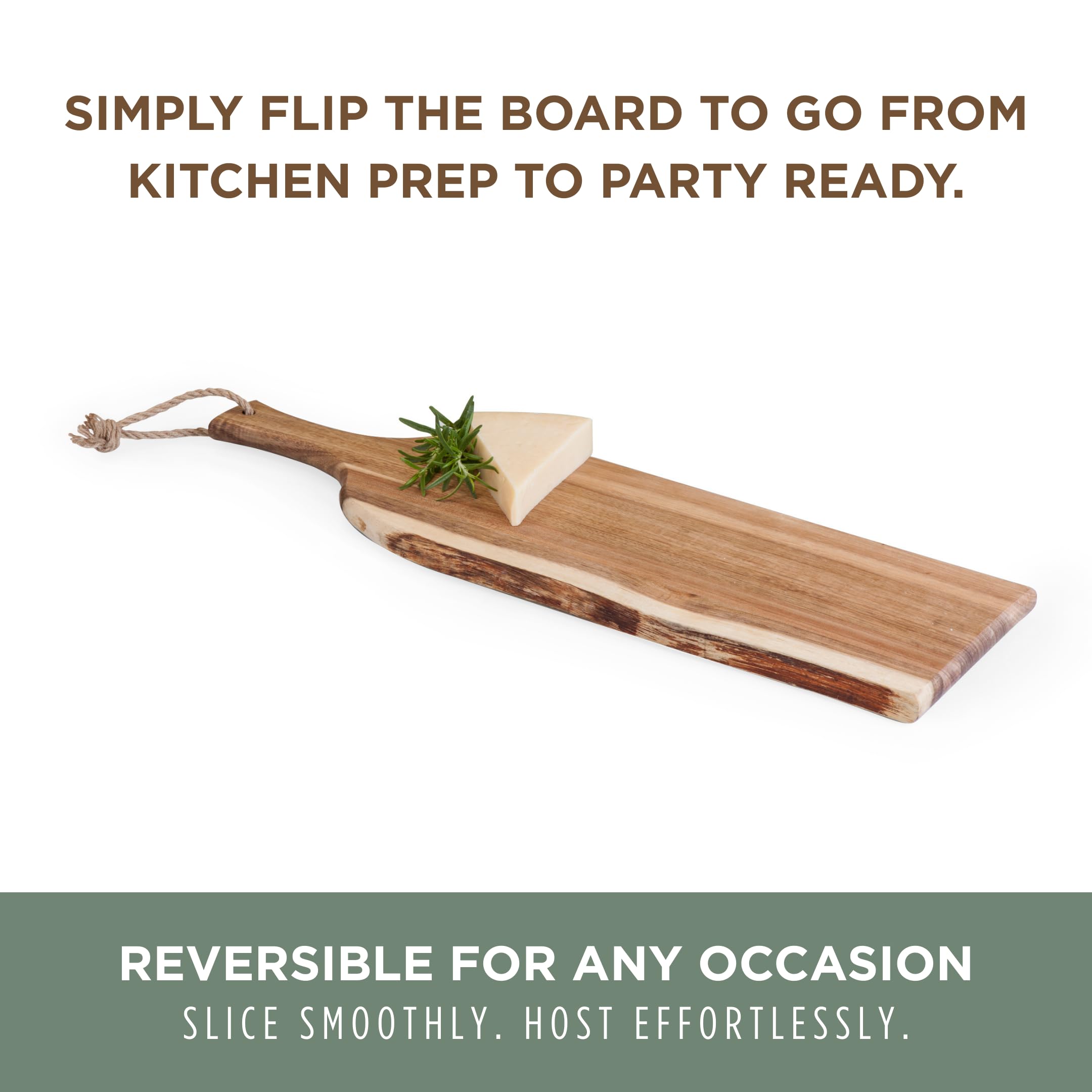PICNIC TIME board next to utensils indicates real size and scale