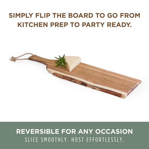 PICNIC TIME board next to utensils indicates real size and scale