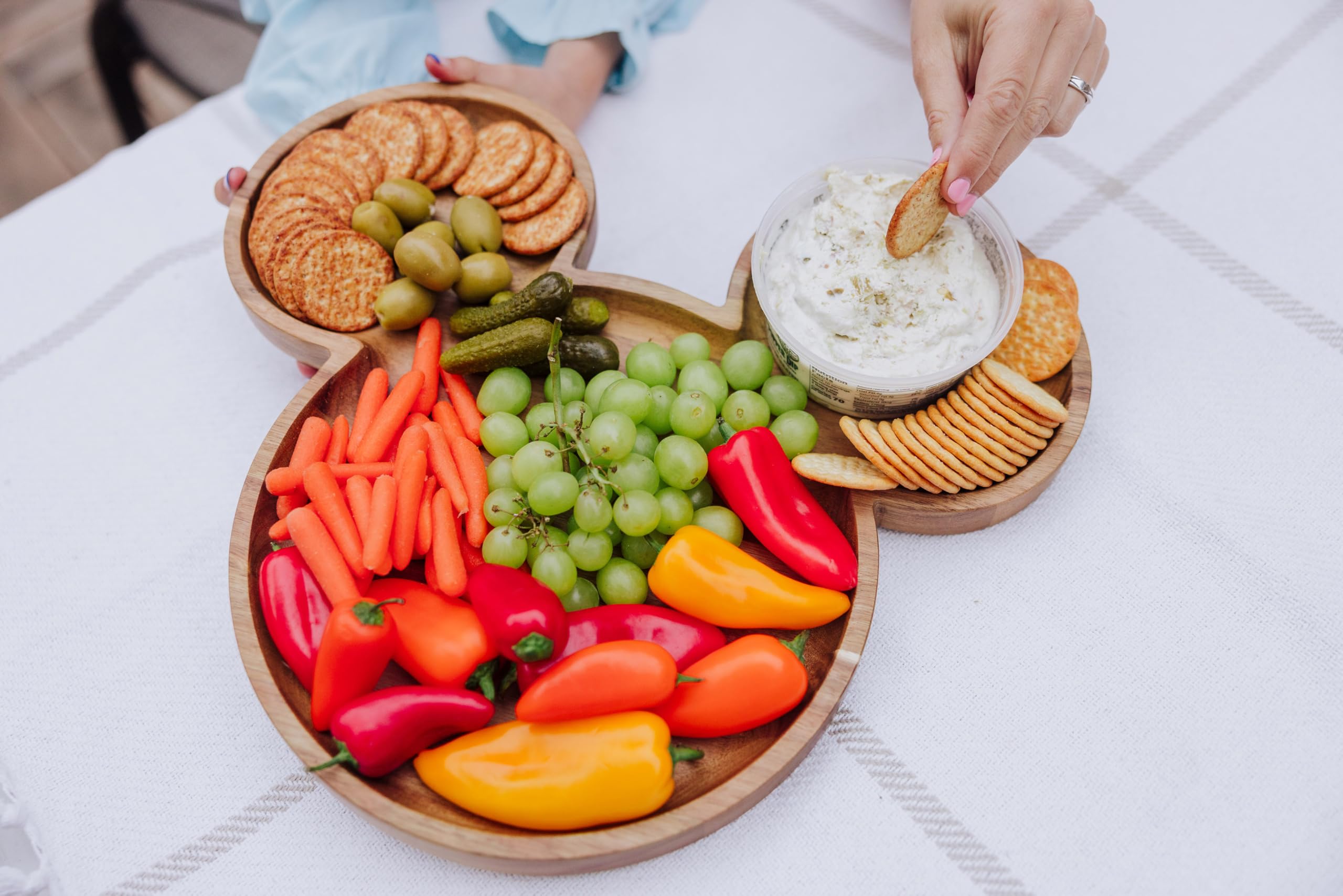 PICNIC TIME board next to utensils shows scale and versatile serving capacity