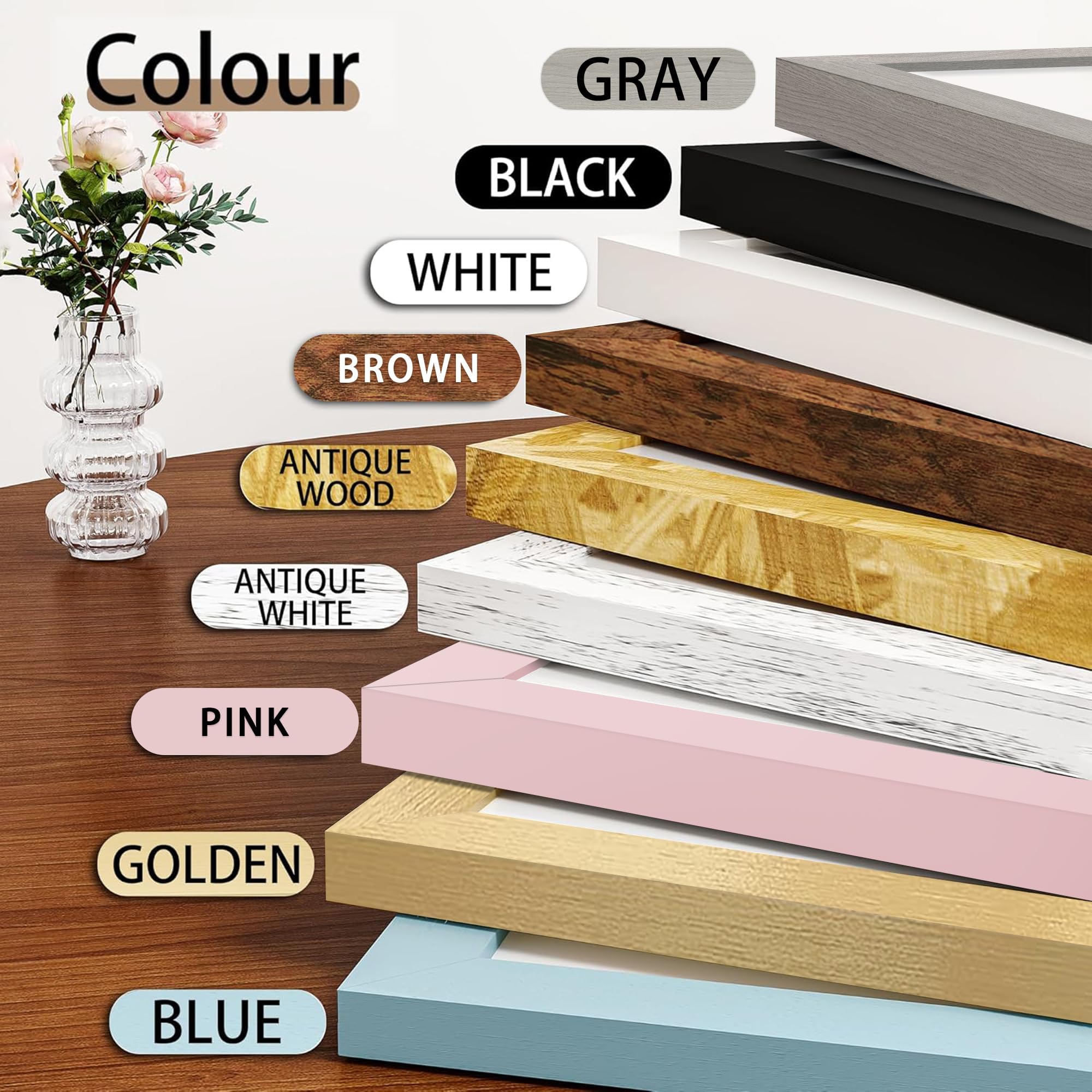 Picrit frame closeup corner highlighting seamless joint and protective film