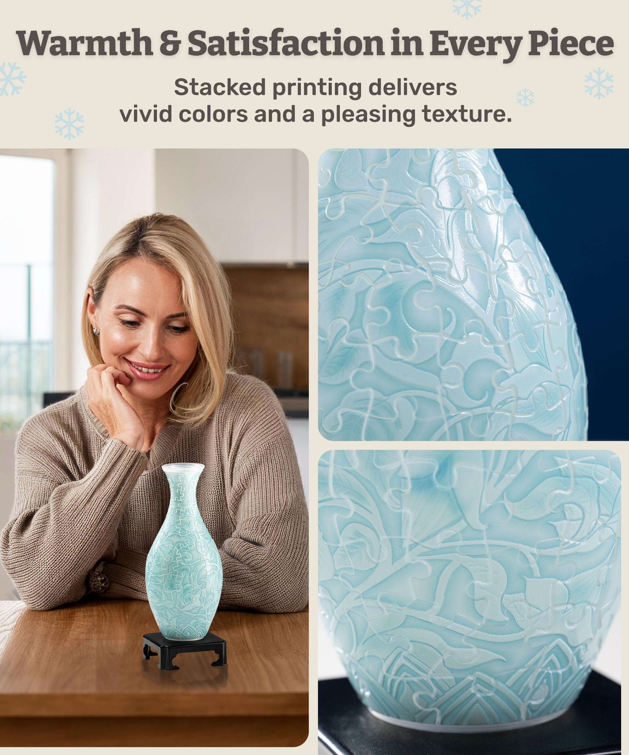 PieceRelax vase placed on included stand for elevated display and stability