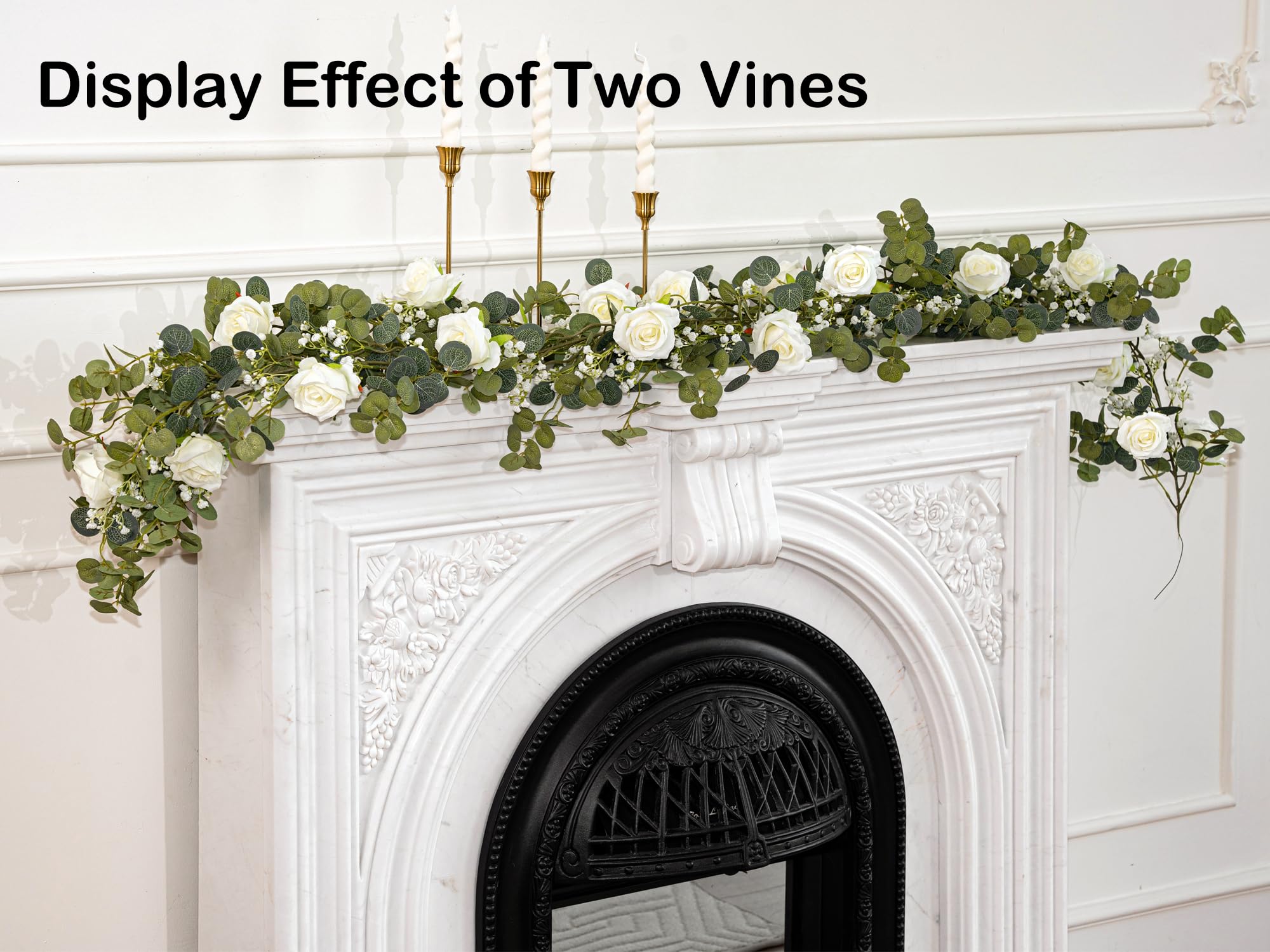 Pieshay styled mantel with garland demonstrating easy home styling and low maintenance