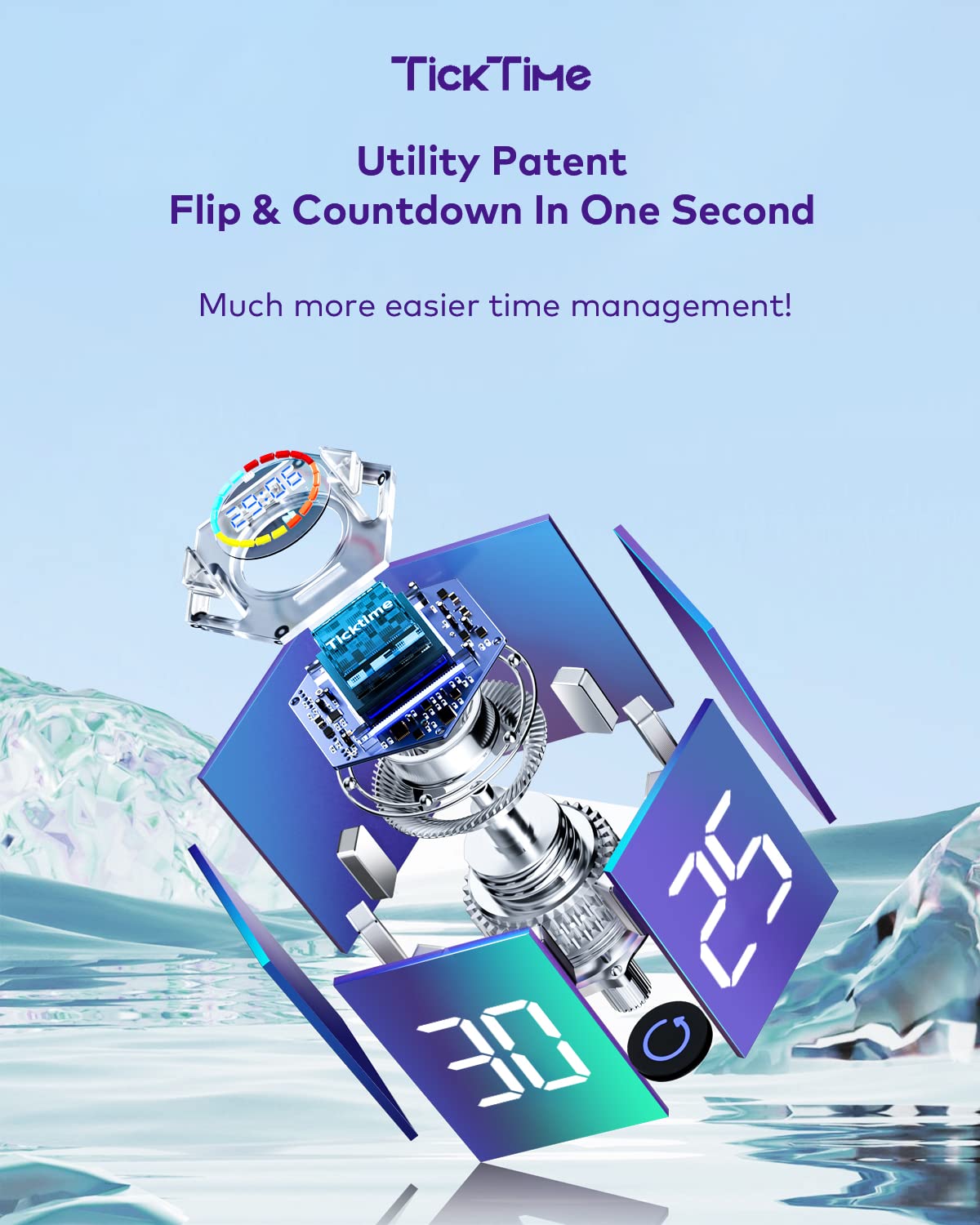 PIHEN Ticktime T6 magnetic back attached to fridge for hands-free visibility