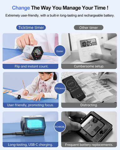 PIHEN Ticktime T6 magnetic back attached to steel surface for hands-free placement