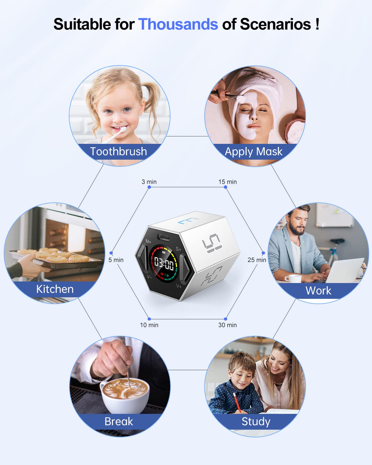 PIHEN Ticktime T6 connected to USB-C cable showing fast rechargeable battery