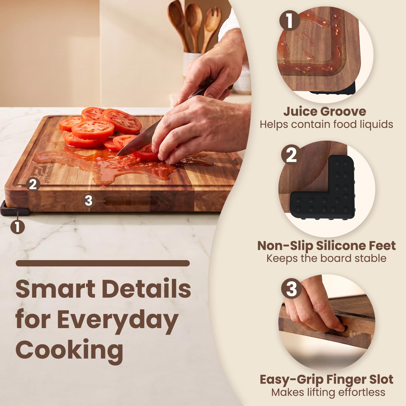 Piklohas set of color-coded cutting mats for safe cross-contamination control
