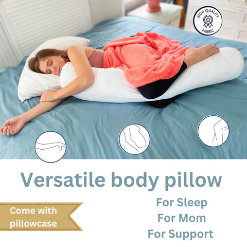 Pillowable in-use on bed providing lumbar and knee support for improved comfort while resting