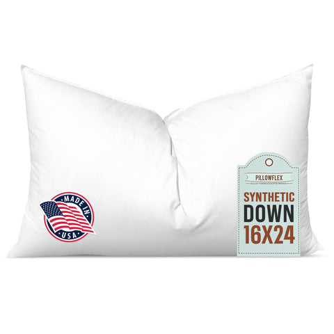 Pillowflex front view of 16x24 insert showing full plush appearance and decorative benefit