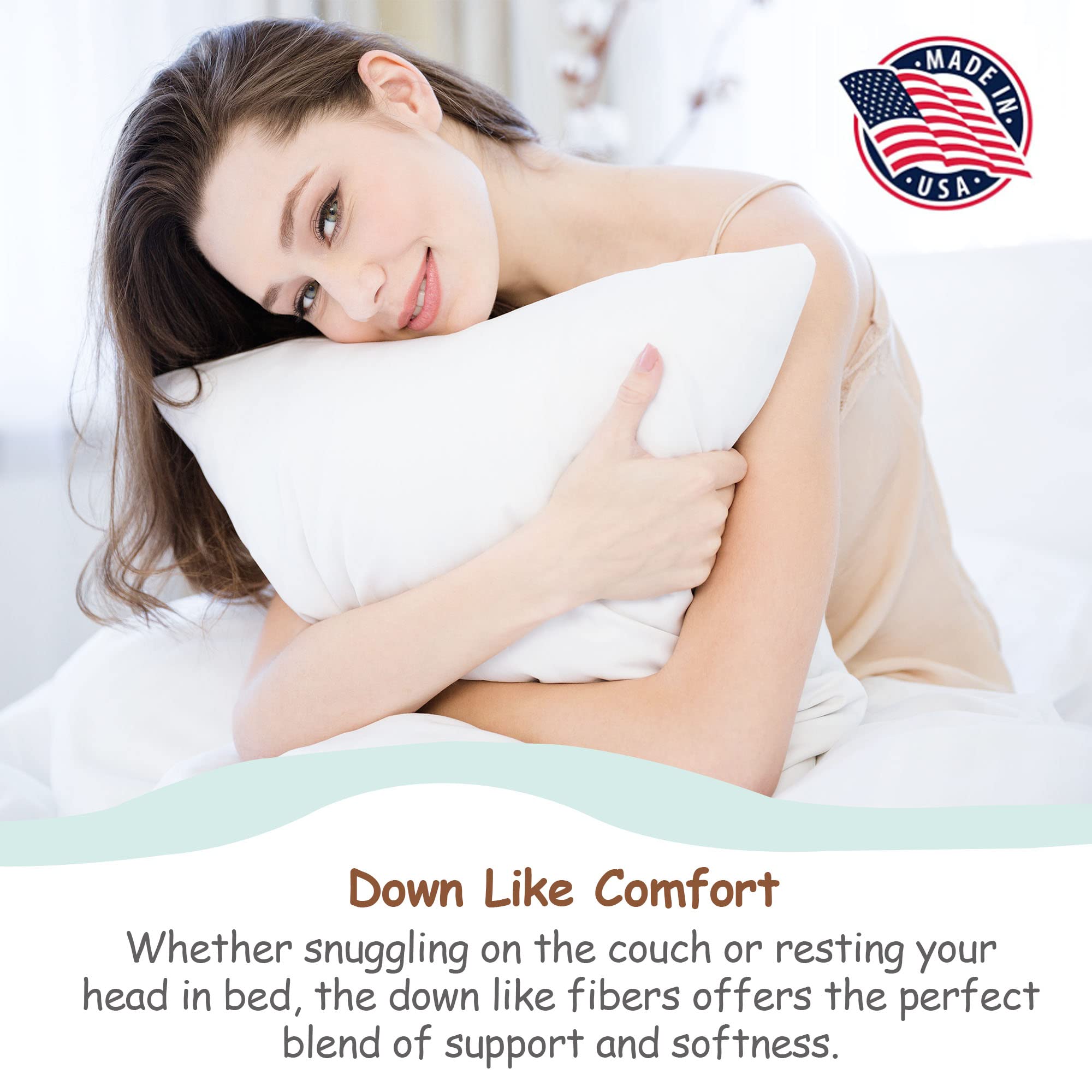 Pillowflex inserted into sham on bed creating full decorative finish