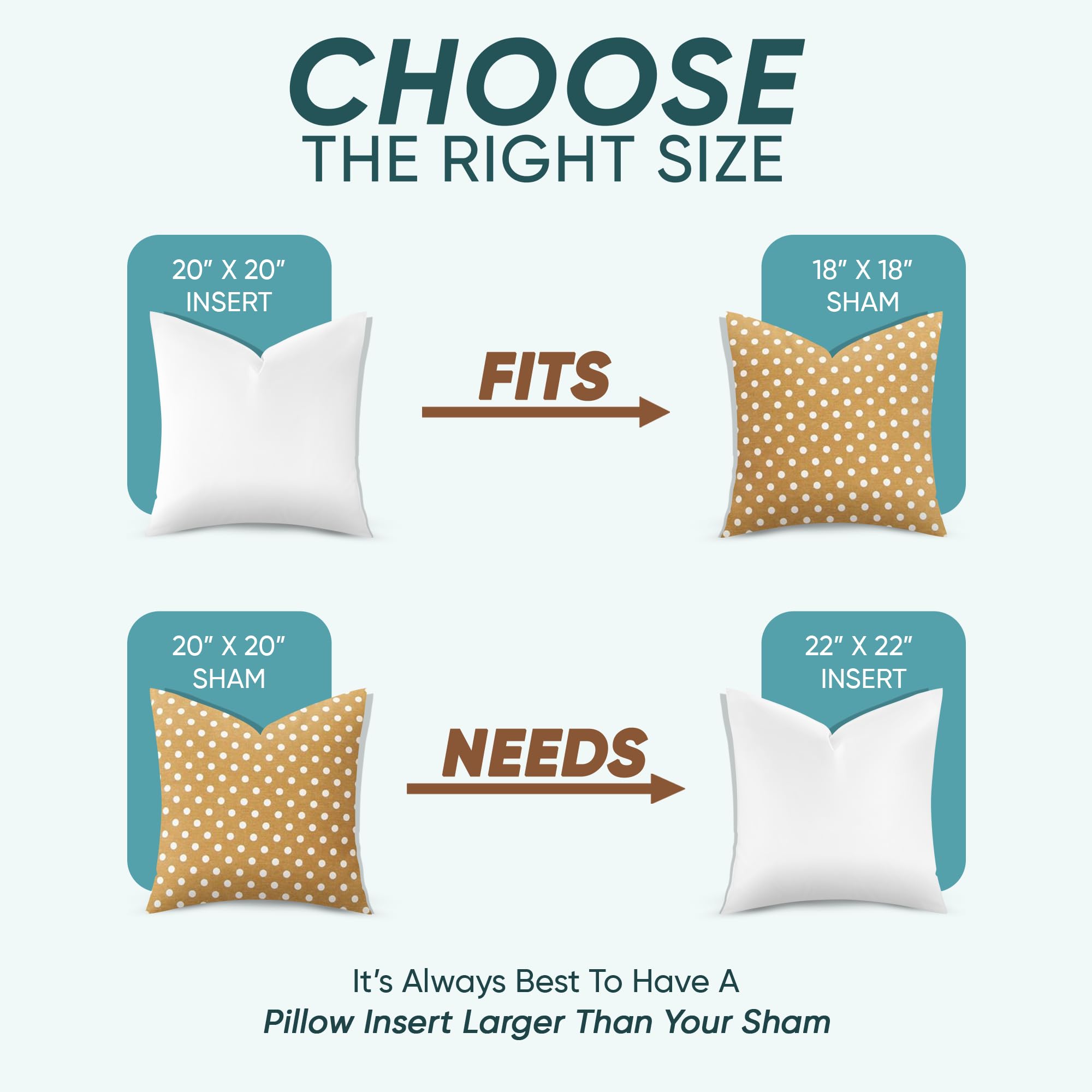 Pillowflex insert inside 18x18 sham for a full tailored look