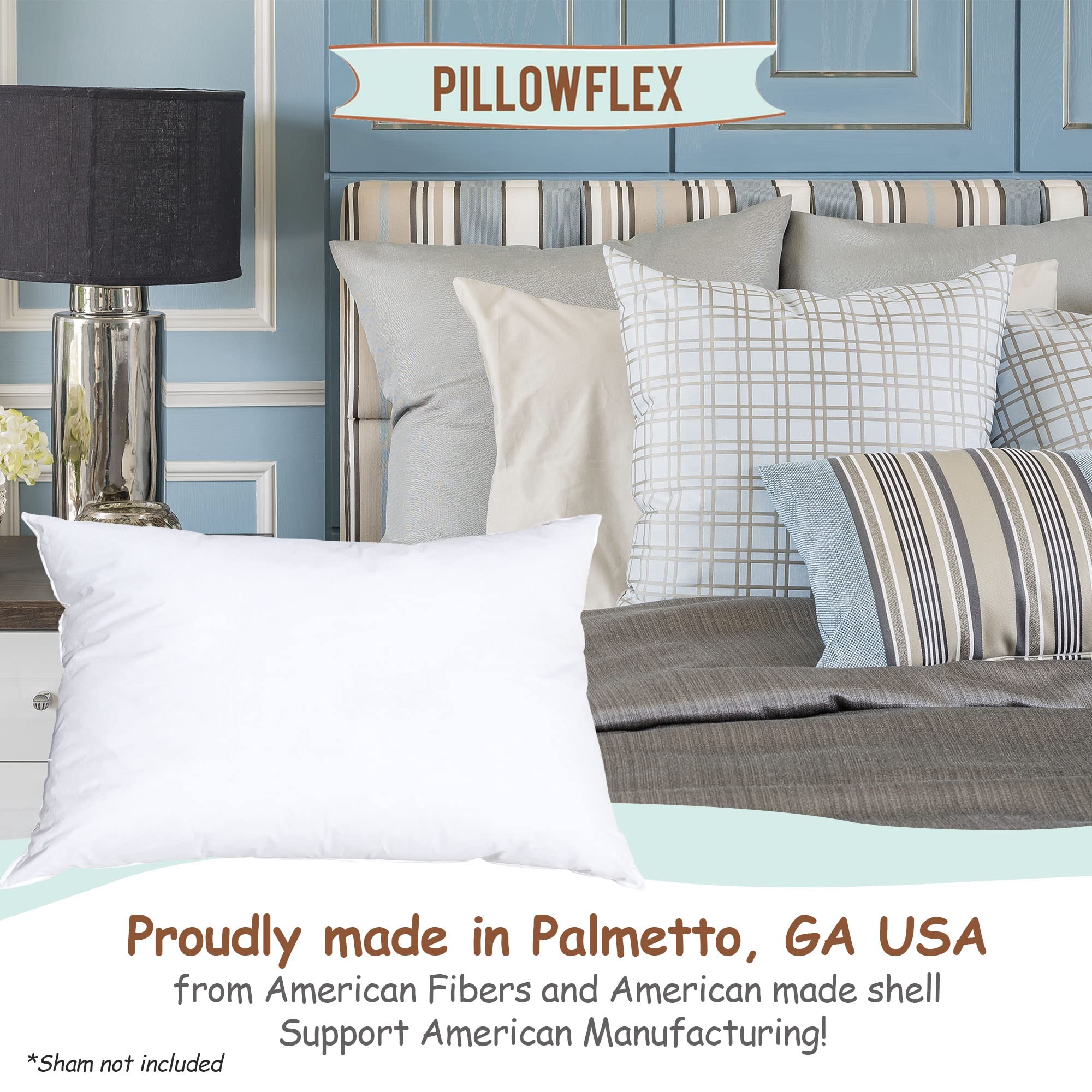 Pillowflex label made in USA emphasizing American-made quality