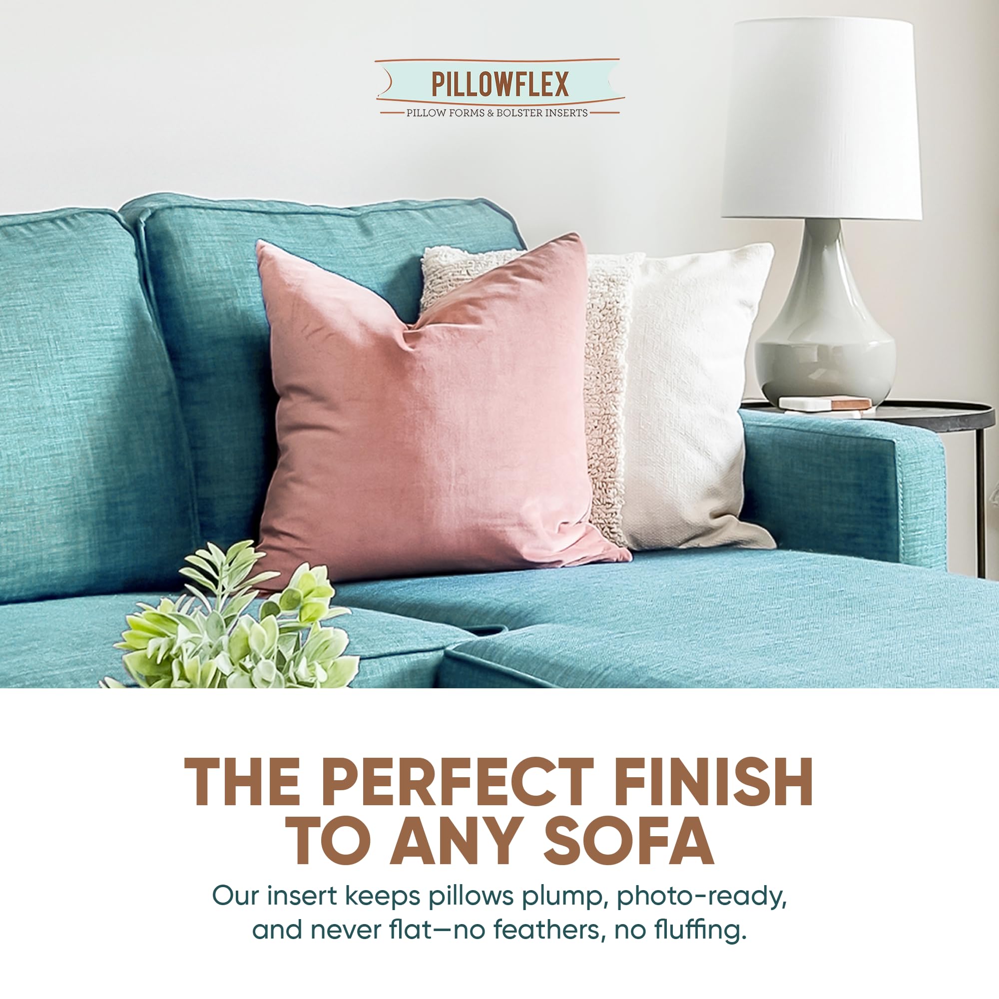 Pillowflex on a sofa illustrating decorative impact and support