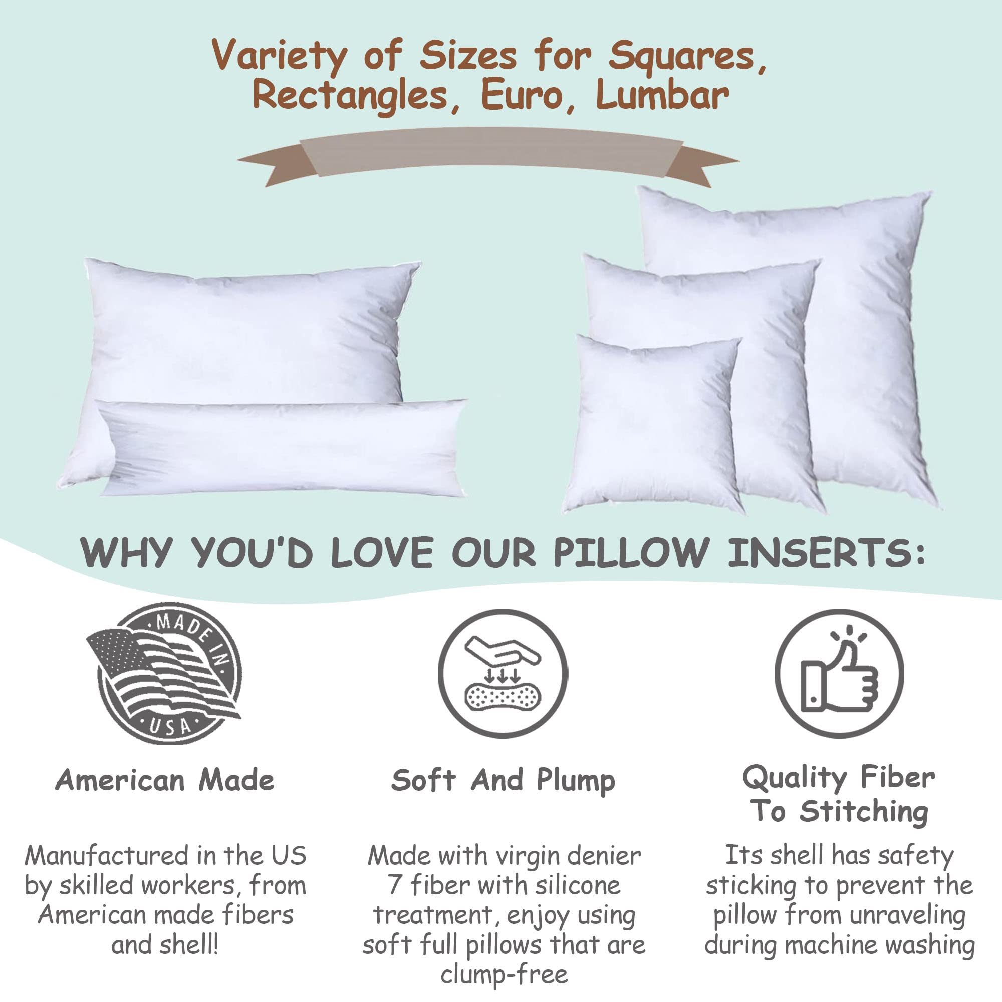 Pillowflex packaging and product tag indicating material and care