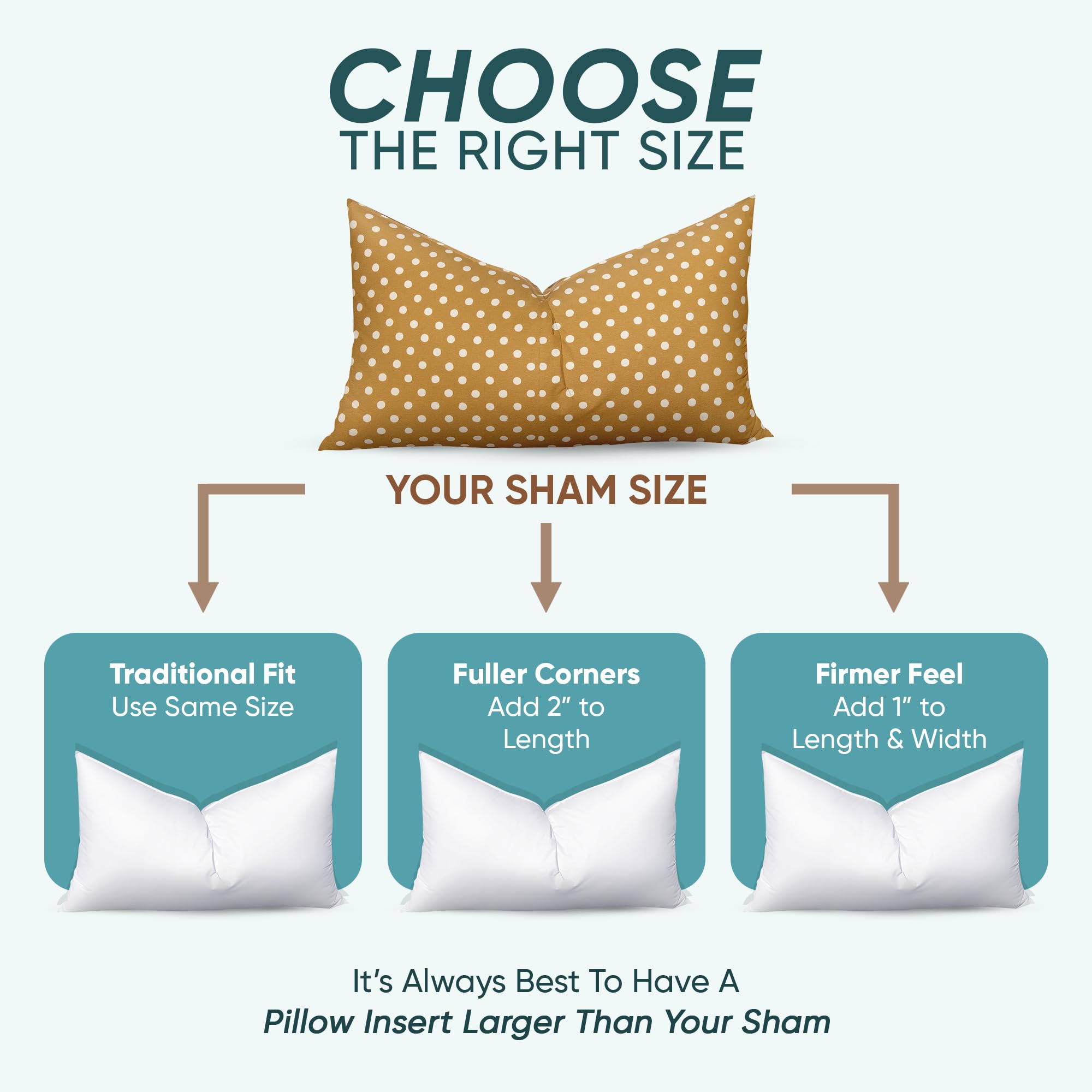 Pillowflex side profile showing loft and support ideal for shams and accent cushions