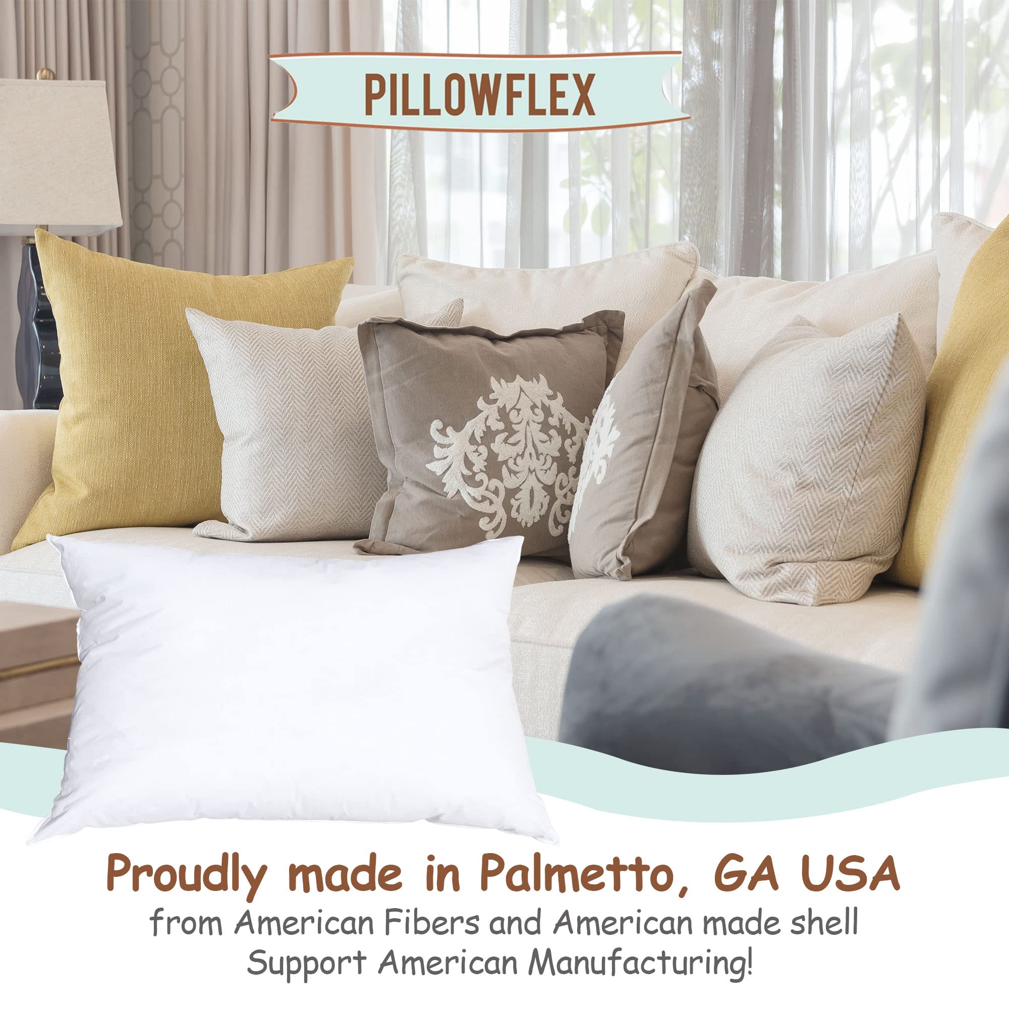 Pillowflex next to ruler showing accurate 14x22 size for proper fit