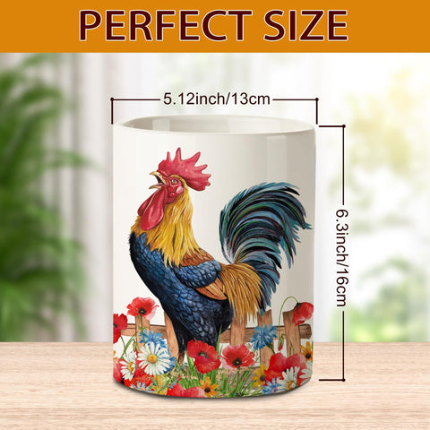 pinata close-up of hand-painted rooster pattern highlighting artisanal charm benefit