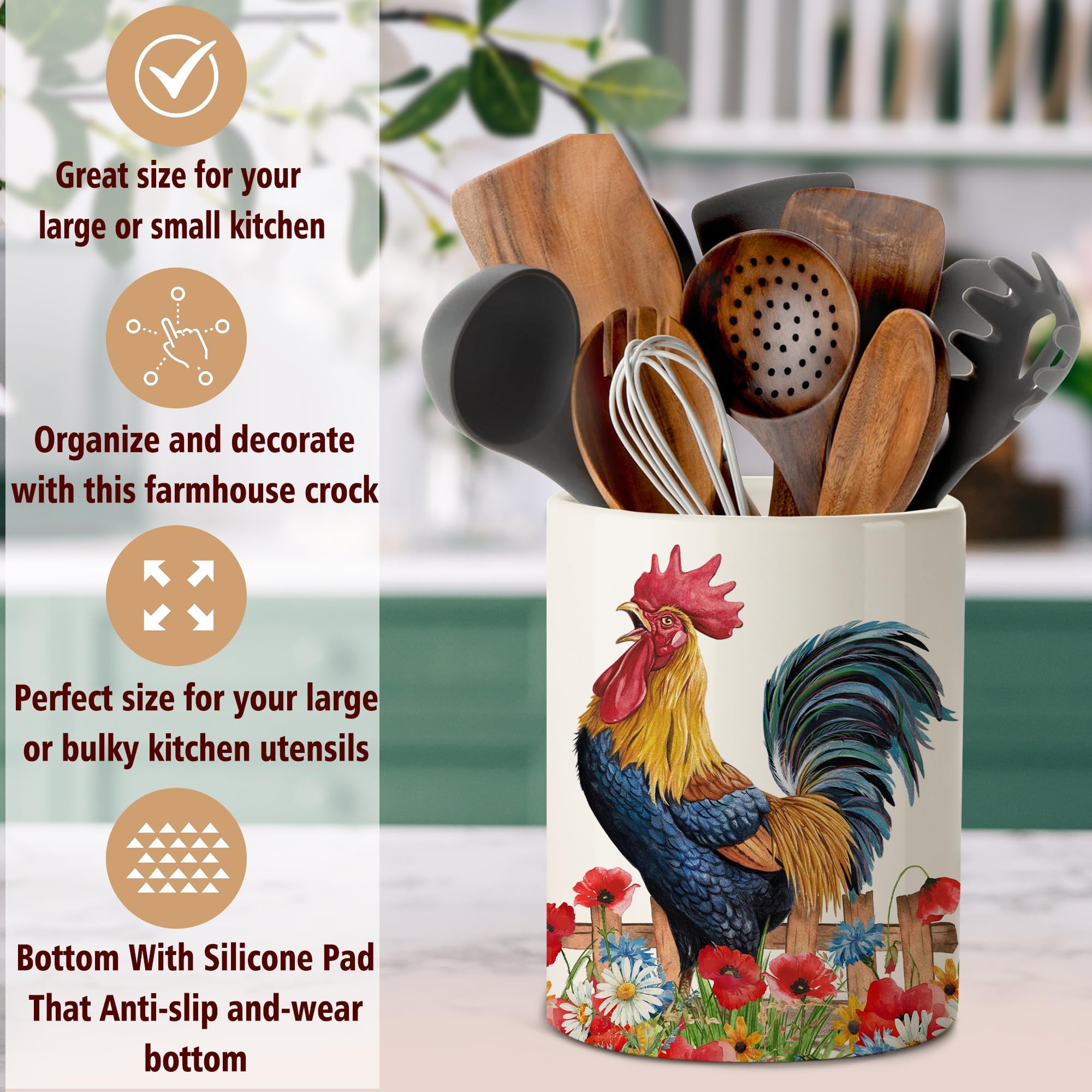 pinata utensil holder in use with wooden spoons showing quick access benefit