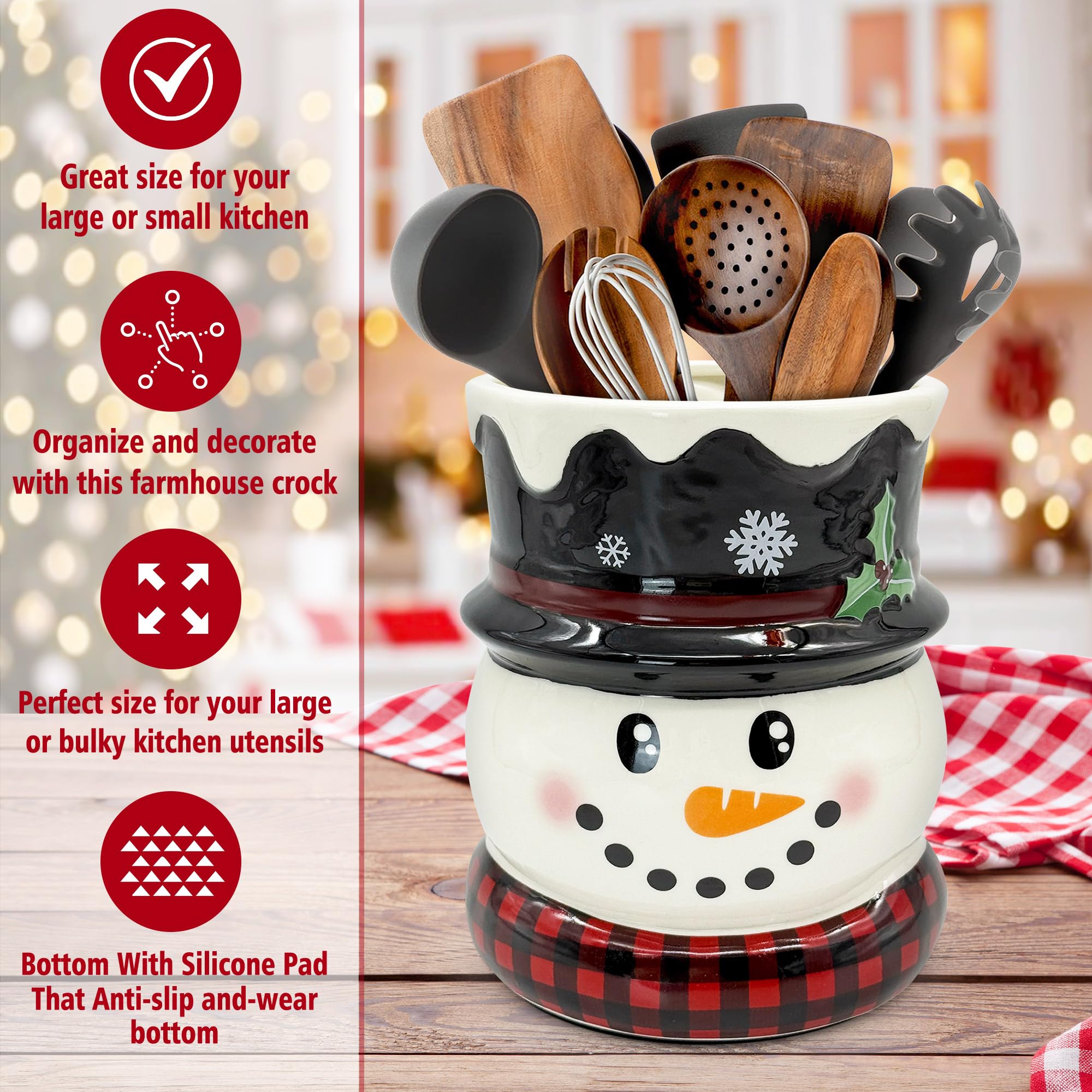 pinata snowman on kitchen counter demonstrating festive functional use