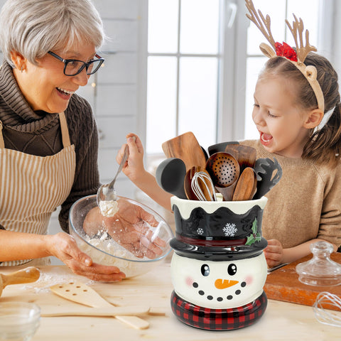 pinata snowman centerpiece on holiday table adding seasonal atmosphere