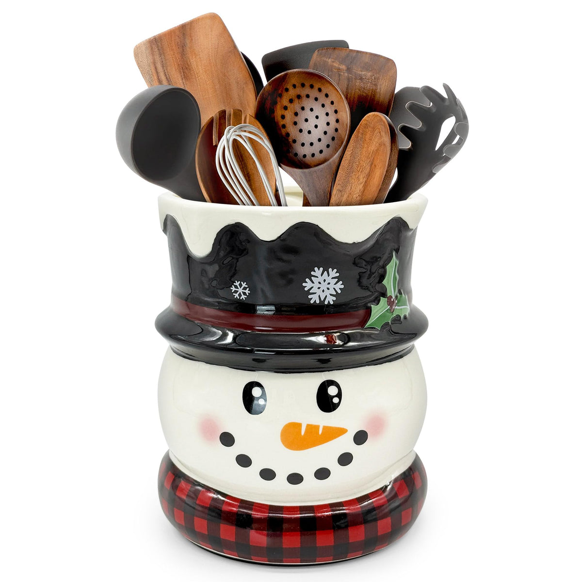 pinata snowman front view showing cheerful design and countertop charm