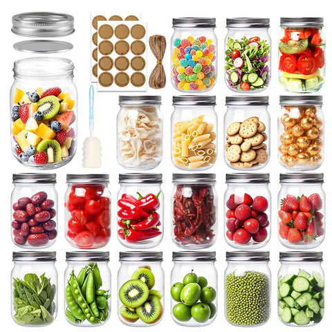 PINIWON front view of 20-pack mason jars showing complete kit benefits