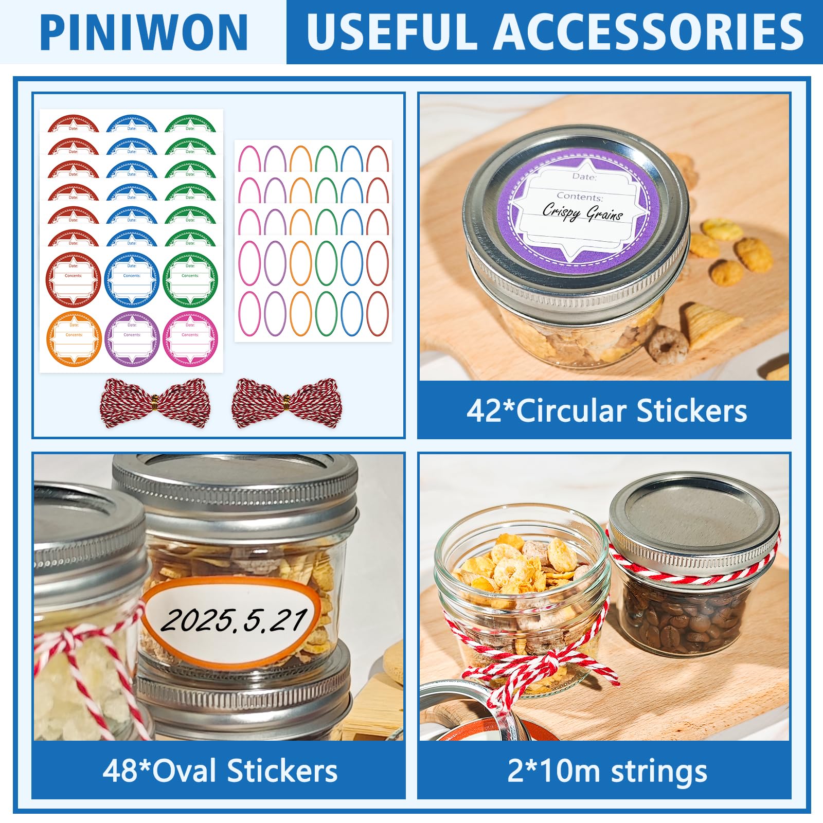 PINIWON jars used as wedding favors showing attractive presentation