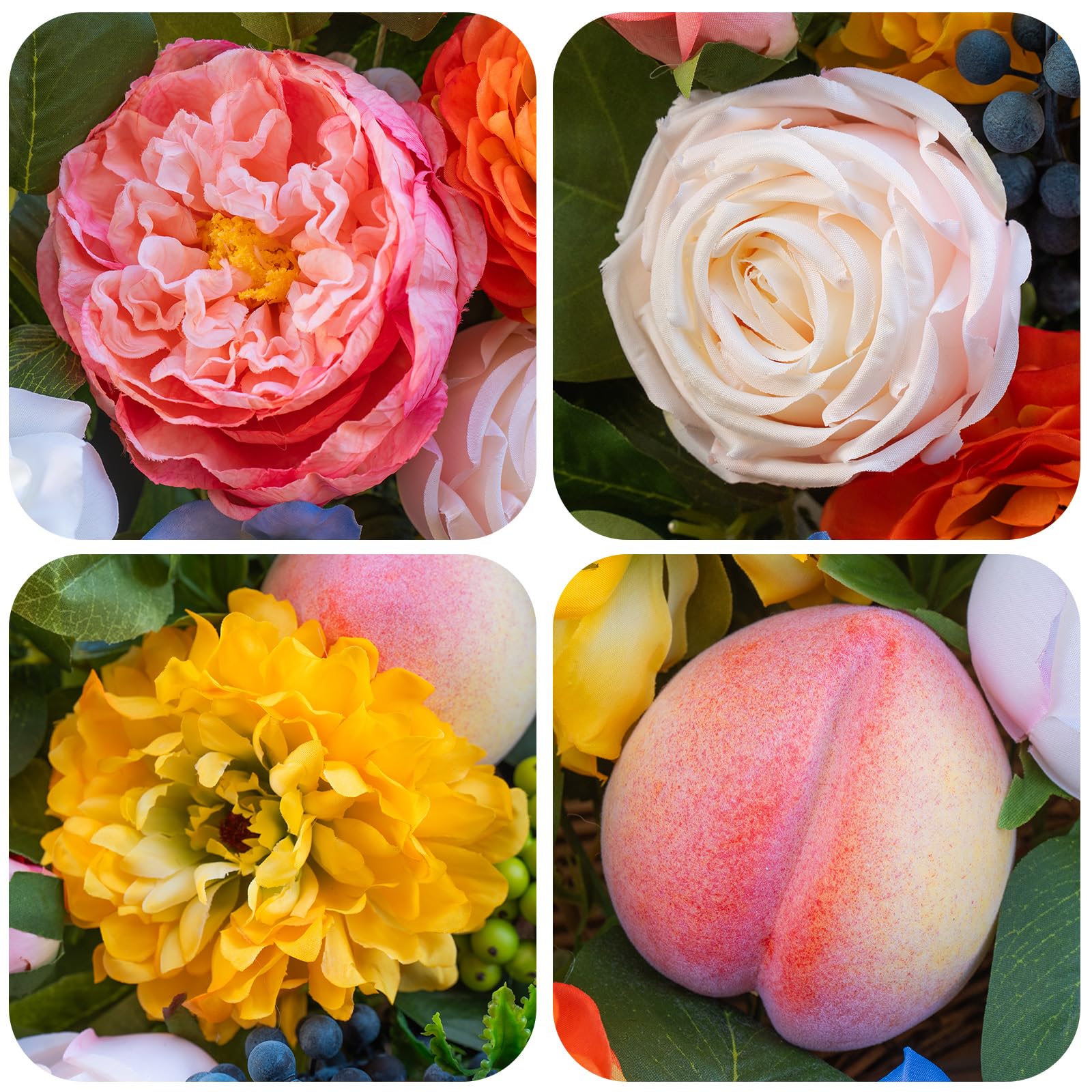 Pinkpuii peach and lemon fruit accents adding cheerful contrast