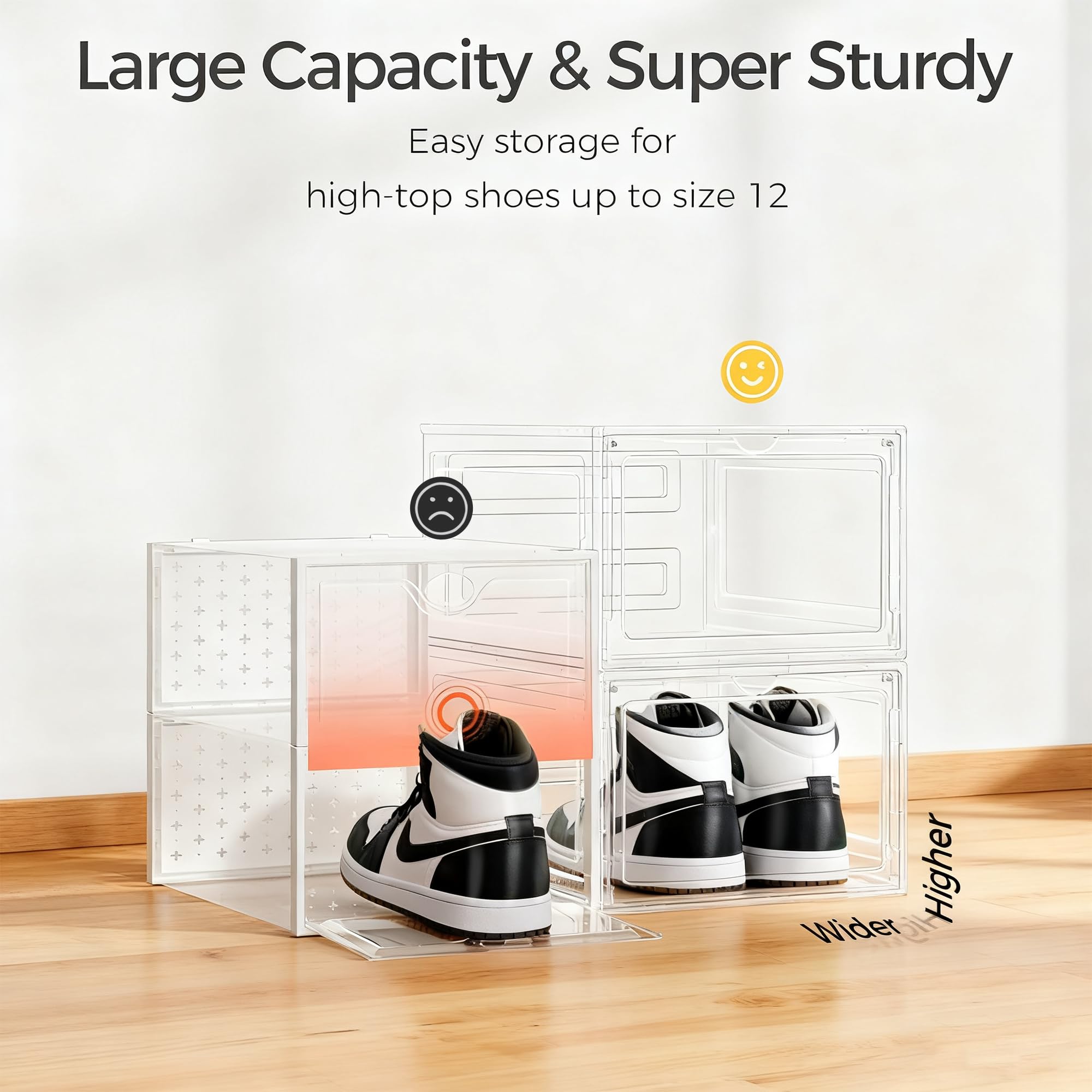 Pinkpum stacked boxes side profile demonstrating sturdy stability