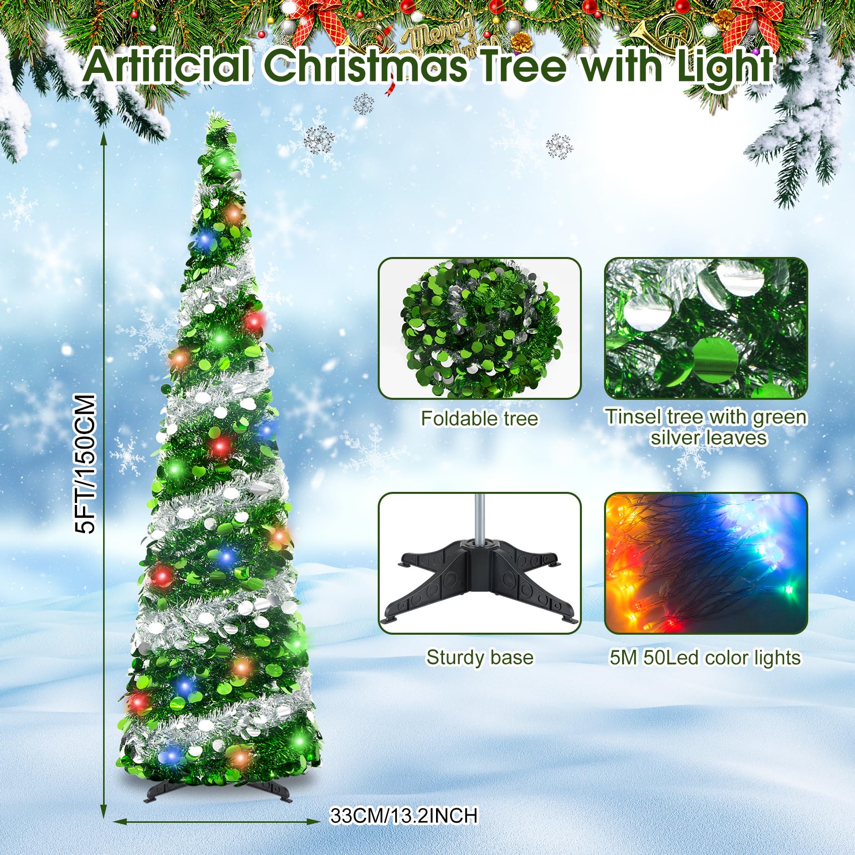 Pinkswan tree lit with 50 LED lights creating cozy ambient glow in evening