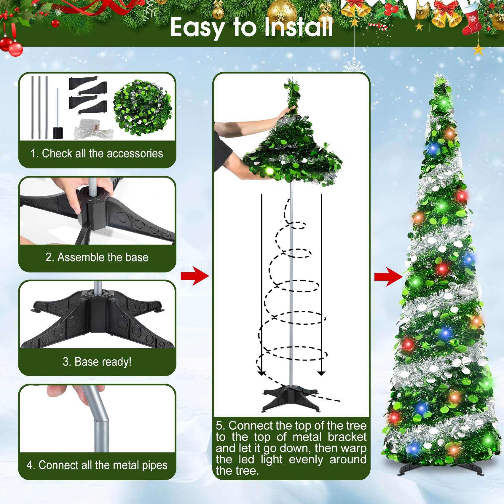 Pinkswan 5ft tree next to sofa to show scale and small-footprint suitability