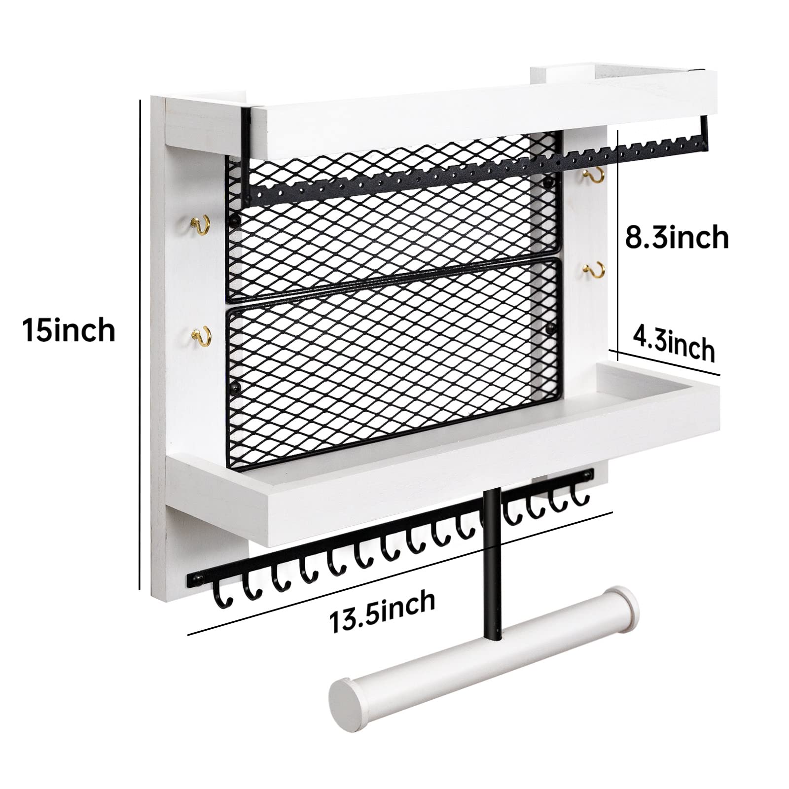 Pinzoveco bracelet rod and mesh pockets showing bracelet display and small-item safety
