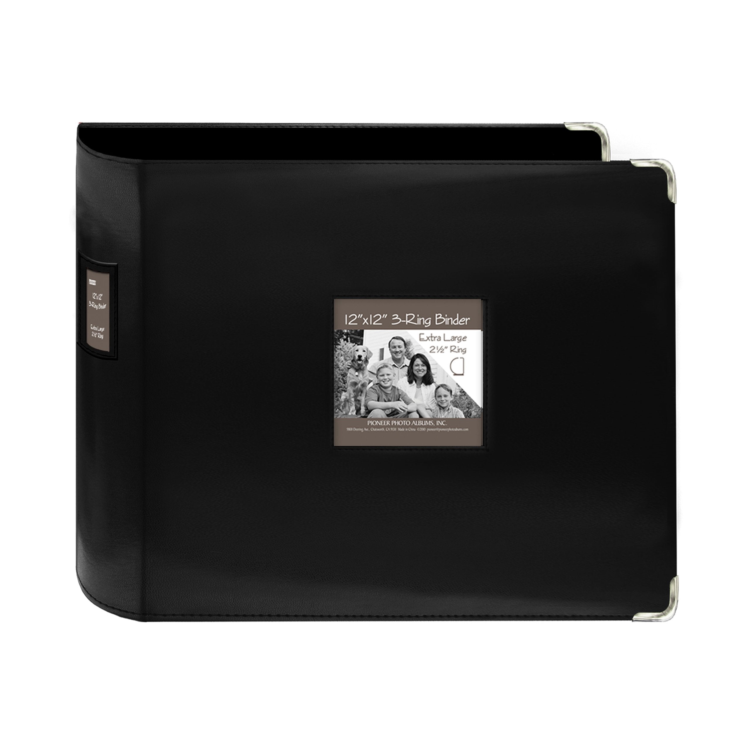 Pioneer Photo Albums black 12x12 leatherette front cover showing clean durable finish and professional look