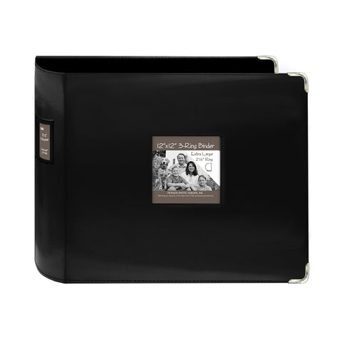 Pioneer Photo Albums black 12x12 leatherette front cover showing clean durable finish and professional look