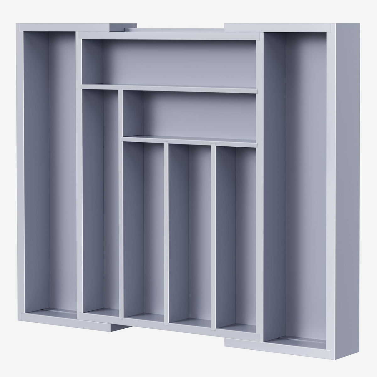 Pipishell front view showing bamboo organizer in grey, benefits clear layout