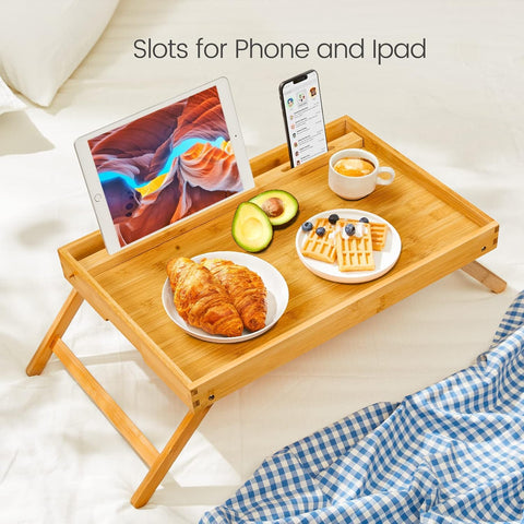 Pipishell tray media slot close-up holding a tablet for hands-free viewing convenience