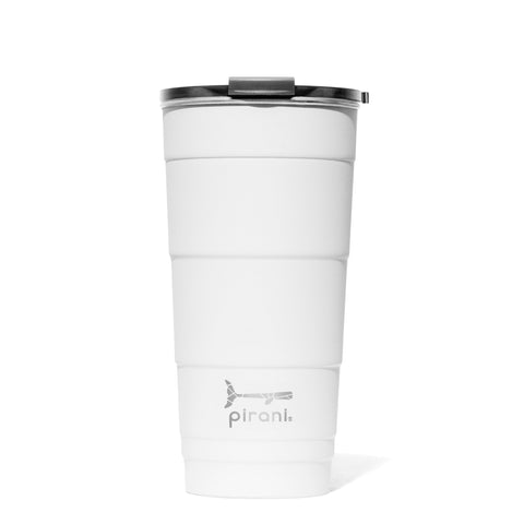 Pirani 26oz tumbler front view showing sleek finish and capacity benefit