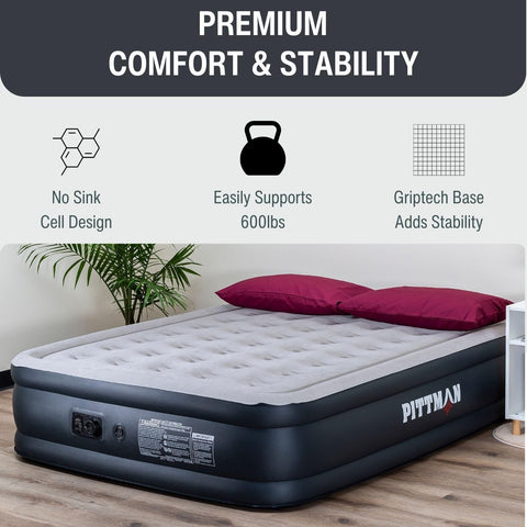 Pittman Outdoors mattress folded in carry bag showing compact storage and travel convenience